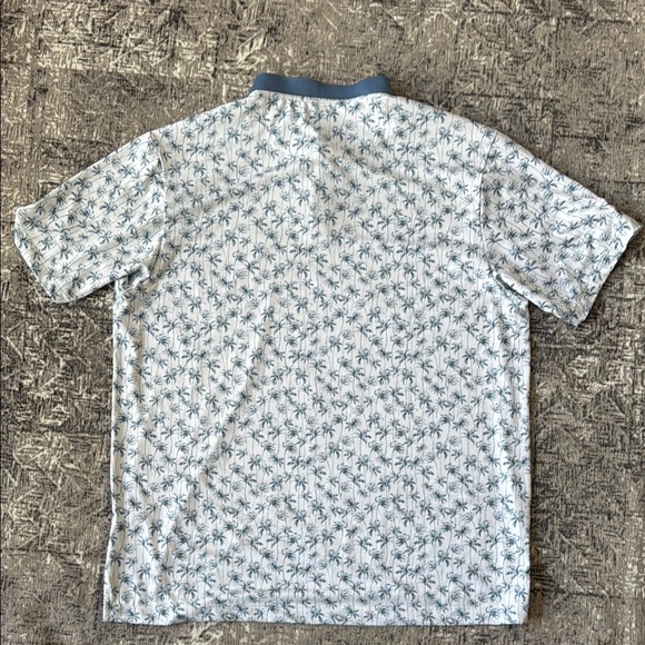 Bad Birdie Blue and White Palm Tree Golf Polo Shirt - Picture 8 of 9